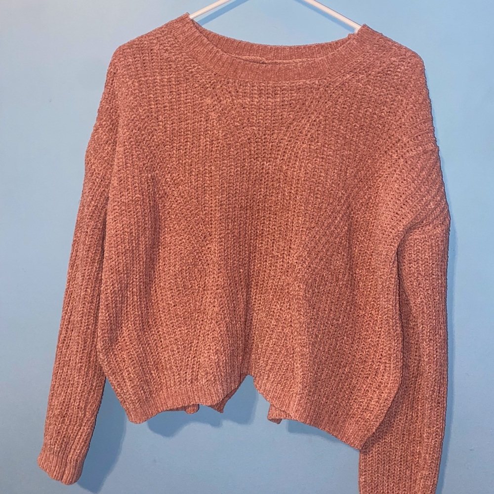 HIPPIE ROSE- Super Soft Pink Sweater with Open Back Design